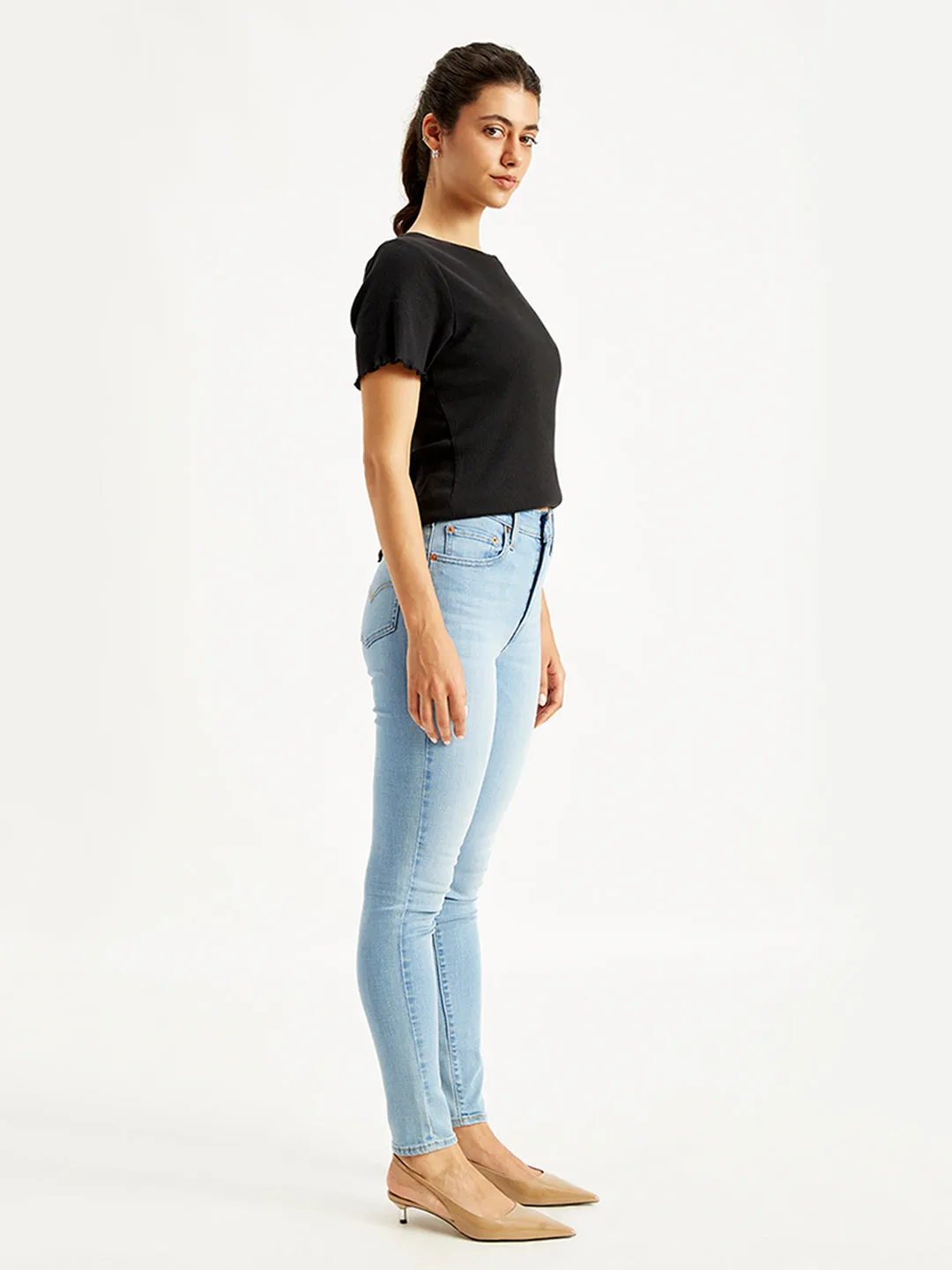 Women's 721 Light Blue Skinny Fit High Rise Jeans