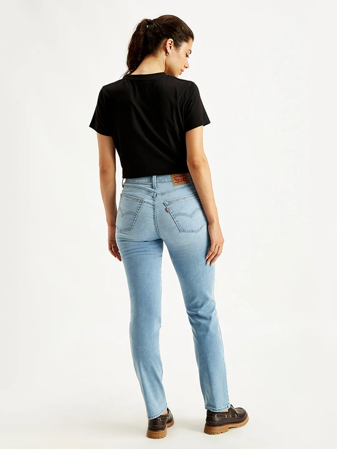Women's 724 Light Blue Straight Fit High Rise Jeans