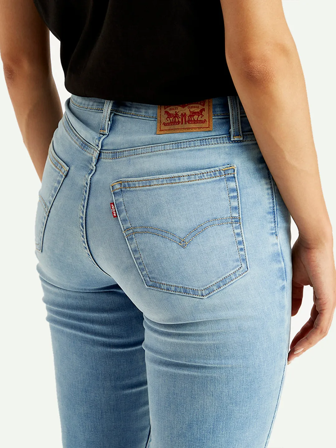Women's 724 Light Blue Straight Fit High Rise Jeans