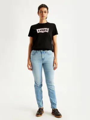 Women's 724 Light Blue Straight Fit High Rise Jeans